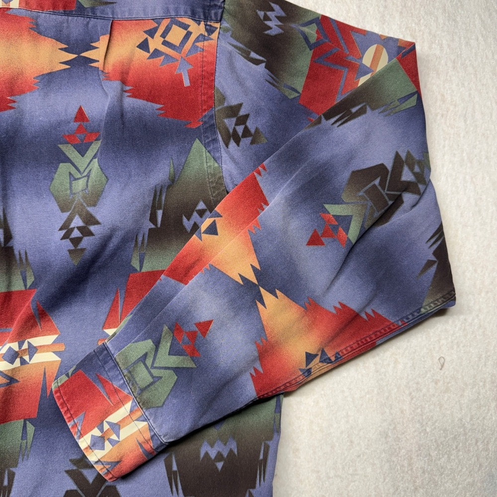 Polo Ralph Lauren Chambers Shirt Mens Large Southwestern Geometric Cotton Blue